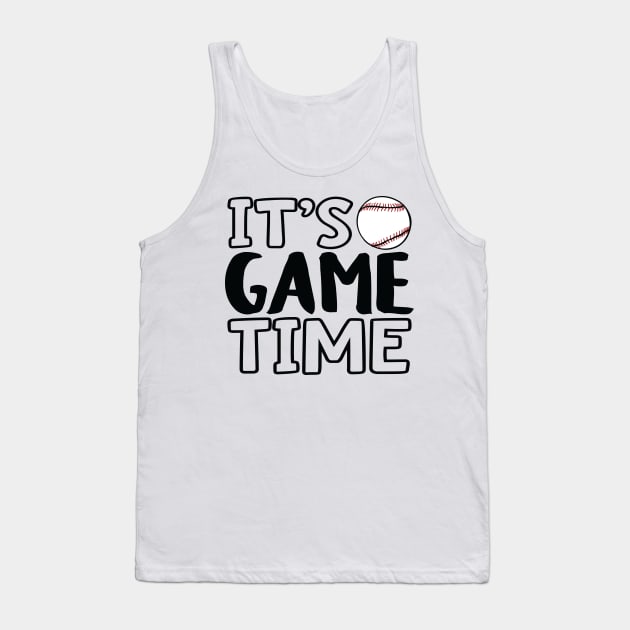 "It's Game Time", Baseball White Tank Top by Lusy